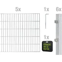 Alberts Dubbelstaafmat hekwerk Basisset Hoogte: 80 - 160 cm, totale lengte: 4 - 30 m, voor plaatsing in beton (set)