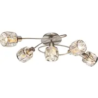 Globo Plafondlamp Kris 5 Lichts Nikkel