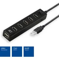ACT AC6215 - USB Hub 2.0 - 7x USB-A - aan- en uit schakelaar