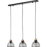 Brilliant 99561/76 Avia Pendel Zwart/Hout - 3 x E27
