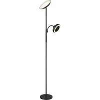 Globo LED-uplighter vloerlamp Davyd, dimbaar, zwart, Woon-/ Eetkamer, metaal, Modern, LED vloerlamp
