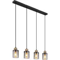Globo 4 Lichts Hanglamp Reid Zwart