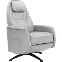 Loft 24 Madoc-Handmatige fauteuil in lichtgrijze stof