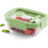 Lékué Vershouddoos - Glas - 370 ml - Rechthoek - Green