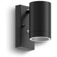 Calex Wandlamp buiten Alba, dimbaar, zwart, Aluminium, Modern, Wandlamp buiten