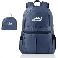 Intirilife Opvouwbare Rugzak Ultralicht in Donkerblauw - 36L Unisex Wandelrugzak Waterdicht - Outdoor Daypack voor Kamperen, Wandelen, Reizen, Klimmen, etc.