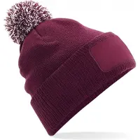 Beechfield Snowstar patch beanie B443 - Burgundy / Off White - One size