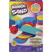 Kinetic Sand Pâte à modeler pour enfant Coffret Arc-en-ciel 390 g et 6 accessoires Modèle aléatoire