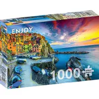 Enjoy Puzzle Puzzelhaven van Manarola bij zonsondergang, Cinque Terre, Italië 1000 stuks 1 St