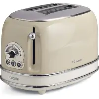 Ariete 0155/13 | Vintage broodrooster | 2 sneden | 6 standen | 810 Watt | Beige