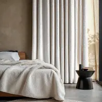 Fresh & Co Gordijnen Bouclé - Ringen - Off-White 150 x 250 cm /