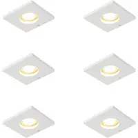 QAZQA Set van 6 moderne badkamer inbouwspots wit - Doku