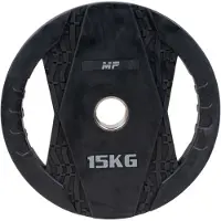 Muscle Power Olympische Halterschijf met Handgrepen - Rubber - 15 kg
