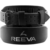 Reeva Lifting Belt van Microfiber Leer - Halterriem - 6 mm - Zwart - M