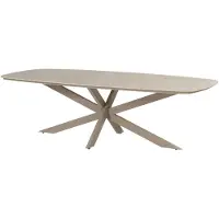 4 Seasons Outdoor Nevada low dining tuintafel 250x105xH69 cm deens ovaal keramiek latte