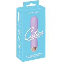 Cuties Mini - vibrator - oplaadbaar waterdicht geribbeld - siliconen paars