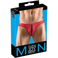 Svenjoyment Underwear - heren slip met veters - zwart rood - M