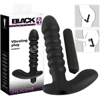 Black Velvets - vibrator met ribbels - medium - zwart
