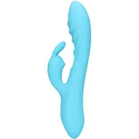 Shots Loveline - vibrator met clitorisstimulator konijn - waterdicht - blauw