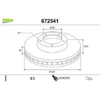 Valeo 672541 Remschijf