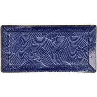 Tokyo Design Studio Seigaiha Blue Sushi Bord 23 x 11,5 cm