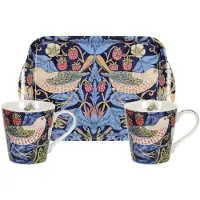 Pimpernel Strawberry Thief mok en dienblad set Blauw
