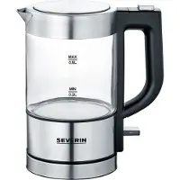 Severin Waterkoker Glas 0,5L 1100W Zilver zilver Glas Waterkoker