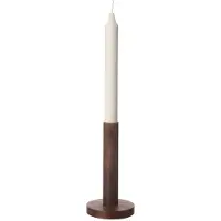 ERNST kandelaar van hout 15 cm Donkerbruin