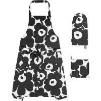 Marimekko Pieni Unikko keukentextiel-set Wit-zwart