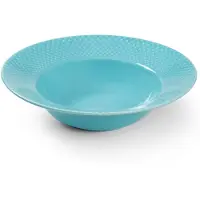 Lyngby Porcelæn Rhombe diep bord Ø24,5 cm Turquoise