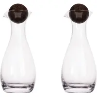 Sagaform Nature olie/azijnfles met kurkbal 2-pack 35cl Transparant-donkerbruin