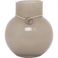 ERNST glazen vaas rond beige H10 cm Ø9 cm