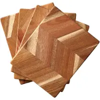 Aida Snijplank visgraatpatroon 12x15 cm 4-pack Acaciahout