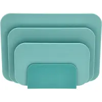 Mepal Choptima Snijplankenset 35,5 x 7 x 26,5 cm Nordic green- kunststof - 4 snijplanken - vaatwasserbestendig - met houder - keuken