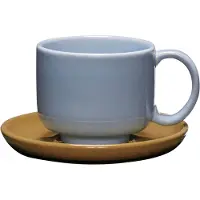 Hubsch Amare kop en schotel blauw/olijf set van 4 stuks - 211705