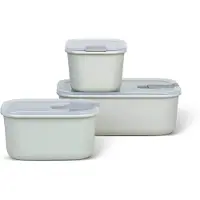 Mepal Vershouddoos set EasyClip - 2x 450 + 1000 ml - Vershoudbakjes met schuifsluiting - Geschikt voor magnetron. stoomoven. koelkast en vriezer - Nordic white