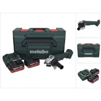 Metabo W 18 L 9-125 accu haakse slijper 18 V 125 mm + 2x accu 8,0 Ah + oplader + metaBOX