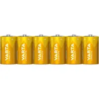 Varta batterij alkaline, mono, D, LR20, 1.5V long life, folieverpakking (6-pack)