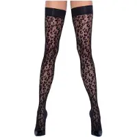 Cottelli Legwear - hold-up kousen - panterprint - zwart - 4
