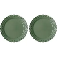PotteryJo Tulipa bord Ø26 cm 2-pack Verona green