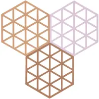 Zone Denmark Onderzetter Triangles Light Terracotta / Lupine / Almond 16 cm (3-delig)