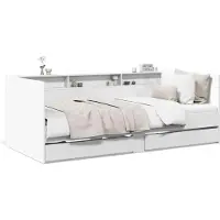 vidaXL Slaapbank met lades zonder matras 90x200 cm wit