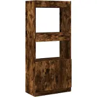 vidaXL Hoge kast 63x33x180 cm bewerkt hout gerookt eikenkleurig