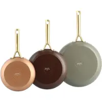 Greenpan Shades koekenpannenset, 3-delig, 20+24+28 cm, kleur: Terra