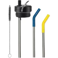 Klean Kanteen Twistdop Met Strawset Twist Cap Black/Brushed Stainless