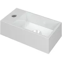 Ink Fontein Versus Met Kraangat Links Polystone Glans Wit 36x18x9 cm