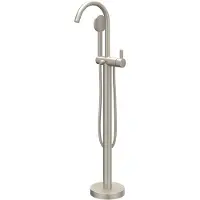 Ivy Aia Pact Badmengkraan vrijstaand met draaibare uitloop, slang 150cm en satin spray handdouche Geborsteld nickel PVD