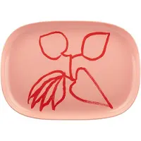 Marimekko Ukonhattu serveerschaal 23x32 cm Salmon red-tomato red