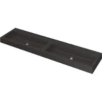 Ink wastafel momento quartz dubbel zonder kraangaten 180 cmx45 cmx9 cm quartz zwart 3421270