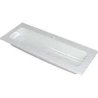 Ink wastafel faktor polystone centraal met 1 kraangat 120 cmx45 cmx1,5 cm glans wit 3407021